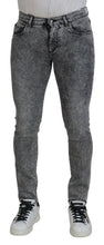 Grey Washed Cotton Slim Fit Men Denim Jeans Dolce & Gabbana