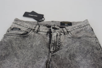 Grey Washed Cotton Slim Fit Men Denim Jeans Dolce & Gabbana