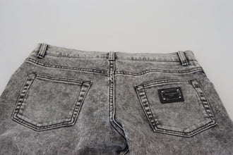 Grey Washed Cotton Slim Fit Men Denim Jeans Dolce & Gabbana