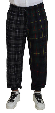Multicolor Checkered Wool Men Jogger Pants Dolce & Gabbana