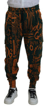 Multicolor Logo Print Silk Cargo Jogger Pants Dolce & Gabbana