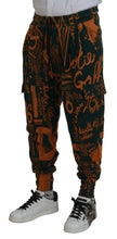 Multicolor Logo Print Silk Cargo Jogger Pants Dolce & Gabbana