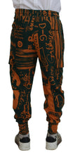 Multicolor Logo Print Silk Cargo Jogger Pants Dolce & Gabbana