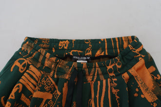 Multicolor Logo Print Silk Cargo Jogger Pants Dolce & Gabbana