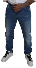 Blue Washed Skinny Cotton Denim Jeans Dolce & Gabbana