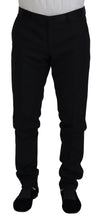 Black Wool Chino Dress Formal Pants Dolce & Gabbana