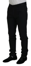 Black Wool Chino Dress Formal Pants Dolce & Gabbana