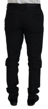 Black Wool Chino Dress Formal Pants Dolce & Gabbana