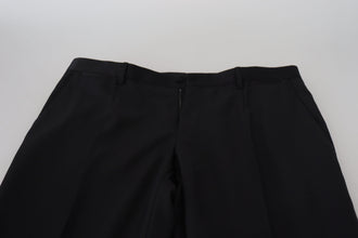 Black Wool Chino Dress Formal Pants Dolce & Gabbana
