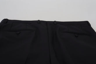 Black Wool Chino Dress Formal Pants Dolce & Gabbana