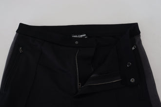 Black Wool Horseshoe Jogger Pants Dolce & Gabbana