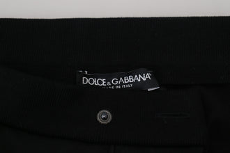 Black Wool Horseshoe Jogger Pants Dolce & Gabbana