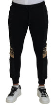 Black Polyester Skinny Jogger Men Pants Dolce & Gabbana