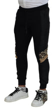Black Polyester Skinny Jogger Men Pants Dolce & Gabbana