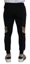 Black Polyester Skinny Jogger Men Pants Dolce & Gabbana