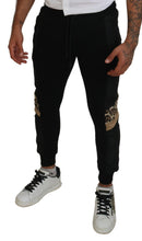 Black Polyester Skinny Jogger Men Pants Dolce & Gabbana