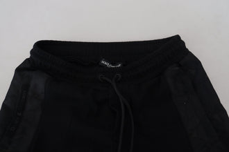 Black Polyester Skinny Jogger Men Pants Dolce & Gabbana
