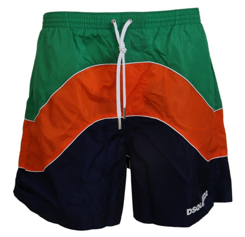 Multicolor Logo Print Men Beachwear Swimwear Short Dsquared²