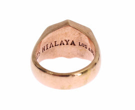 Pink Gold 925 Silver Authentic Clear Ring Nialaya