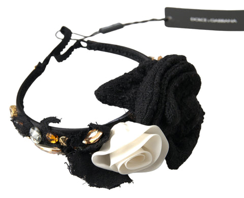 Diadem Headband Tiara White Rose Crystal Hair Gold Dolce & Gabbana