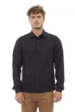 Alpha Studio Gray Wool Men Shirt