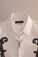 Dolce & Gabbana White Tuxedo Slim Fit Baroque Shirt