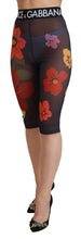 Dolce & Gabbana Black Floral Leggings Stretch Waist Pants