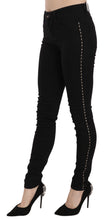 Costume National Black Embellished Mid Waist Skinny Denim Jeans