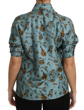 Dolce & Gabbana Multicolor Musical Instruments Silk Short sleeve Shirt