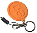 Dolce & Gabbana Orange Rubber DG Logo Gold Brass Metal Keychain