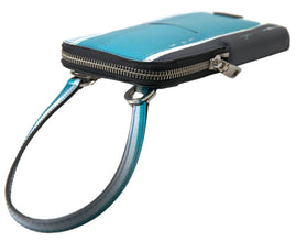 Dolce & Gabbana Blue Leather Purse Crossbody Sling Phone Bag Unisex