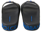 Dolce & Gabbana Black Slides Sandals Beach Saint Barth Shoes