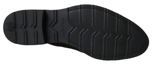 Dolce & Gabbana Black White Leather Formal Shoes