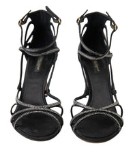 Dolce & Gabbana Rhinestone Stiletto Sandal Satin Shoes