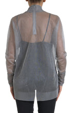 Dolce & Gabbana Gray Mesh Turtleneck Long Sleeve Blouse Top