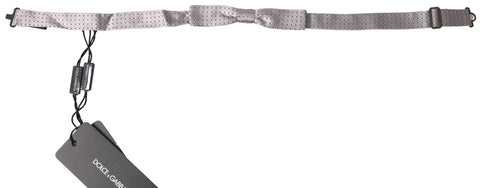 Gray Dotted Silk Adjustable Men Neck Papillon Bow Tie Dolce & Gabbana