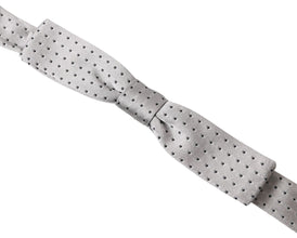 Gray Dotted Silk Adjustable Men Neck Papillon Bow Tie Dolce & Gabbana