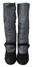 Black Crystal Mary Janes Booties Shoes Dolce & Gabbana