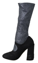 Black Crystal Mary Janes Booties Shoes Dolce & Gabbana