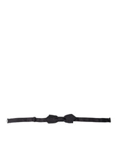 Dolce & Gabbana Black Solid Silk Adjustable Neck Papillon Bow Tie