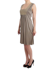 Khaki studded sheath dress Roccobarocco
