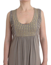 Khaki studded sheath dress Roccobarocco