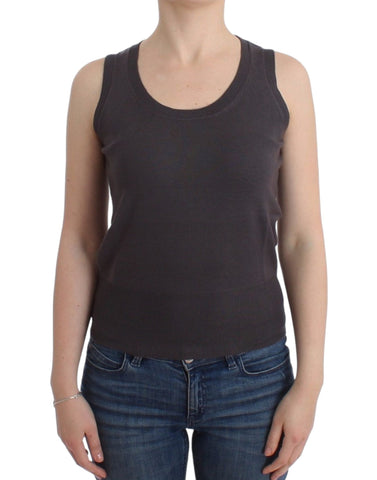 Brown knit tank top John Galliano