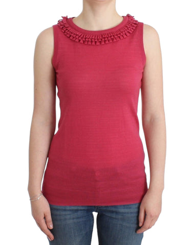 Pink wool knit top John Galliano