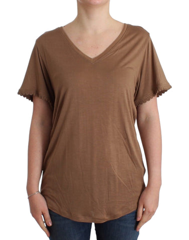 Brown shortsleeved top John Galliano