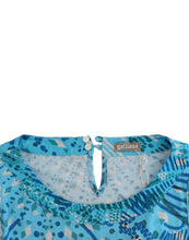 Blue printed tank top John Galliano