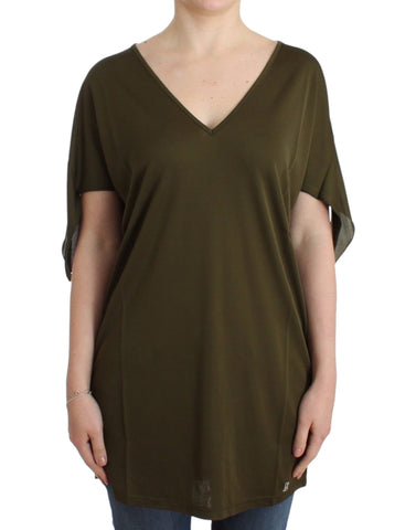 Green shortsleeved blouse top John Galliano