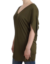 Green shortsleeved blouse top John Galliano