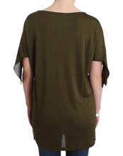 Green shortsleeved blouse top John Galliano