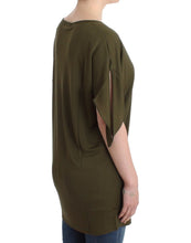 Green shortsleeved blouse top John Galliano